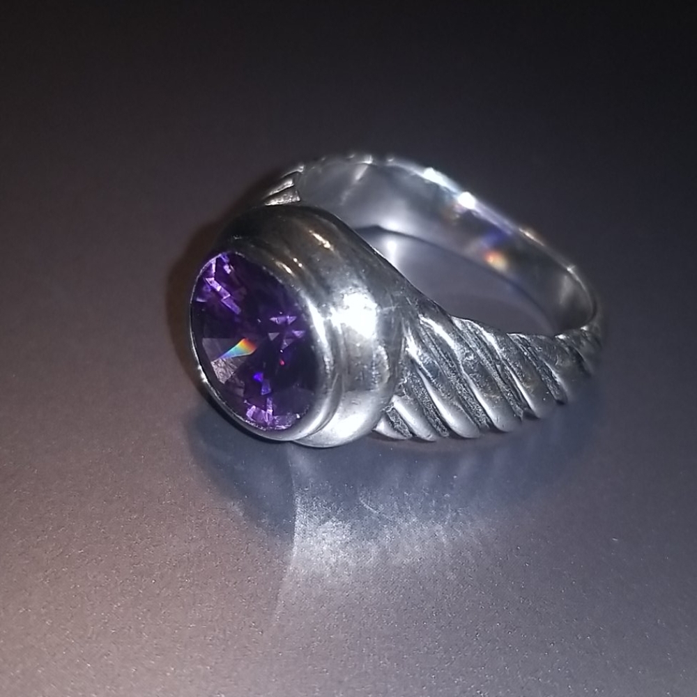 Sterling Silver and Amethyst Ring size 8